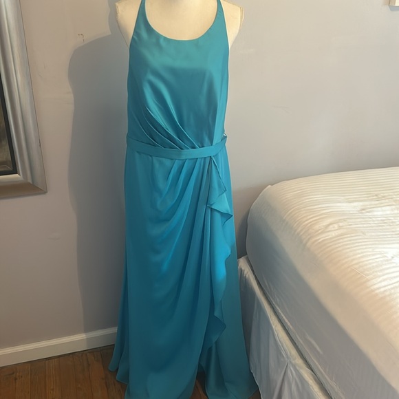 White By Vera Wang Blue Ruffle Dress - Picture 1 of 8